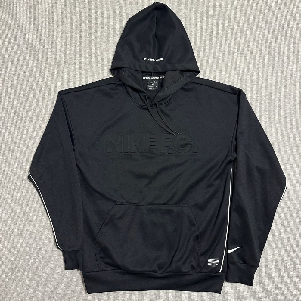 Nike F.C. Dri-FIT Soccer Hoodie Long Sleeves AR8002-010 Black Mens Size Small